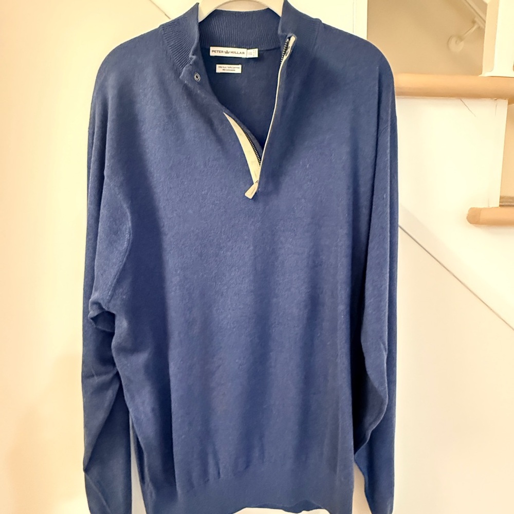 Peter Millar Navy Zip-Up Sweater